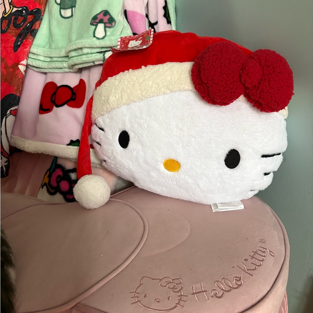 Hello kitty santa throw pillow